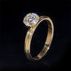 Alliance de mariage solitaire diamant laboratoire 1CT