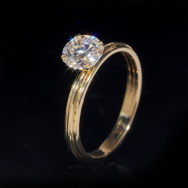 Alliance de mariage solitaire diamant laboratoire 1CT