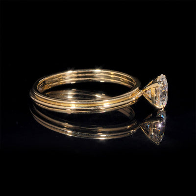 Alliance de mariage solitaire diamant laboratoire 1CT