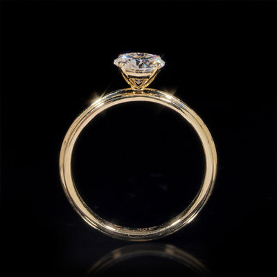Alliance de mariage solitaire diamant laboratoire 1CT