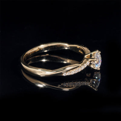 Alliance de mariage solitaire pavé diamant laboratoire 1CT