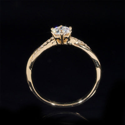 Alliance de mariage solitaire pavé diamant laboratoire 1CT