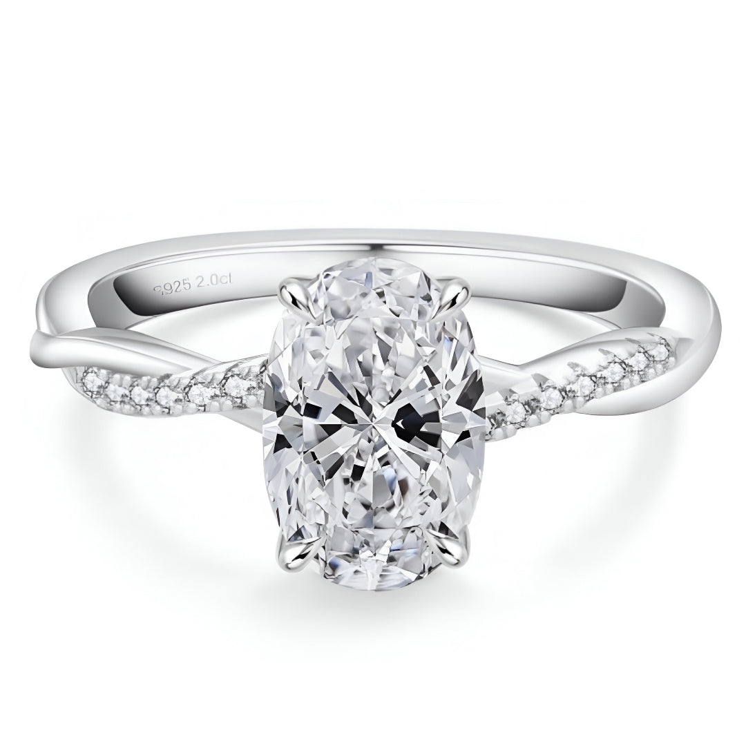 Bague Oval Cut Moissanite Ring S925