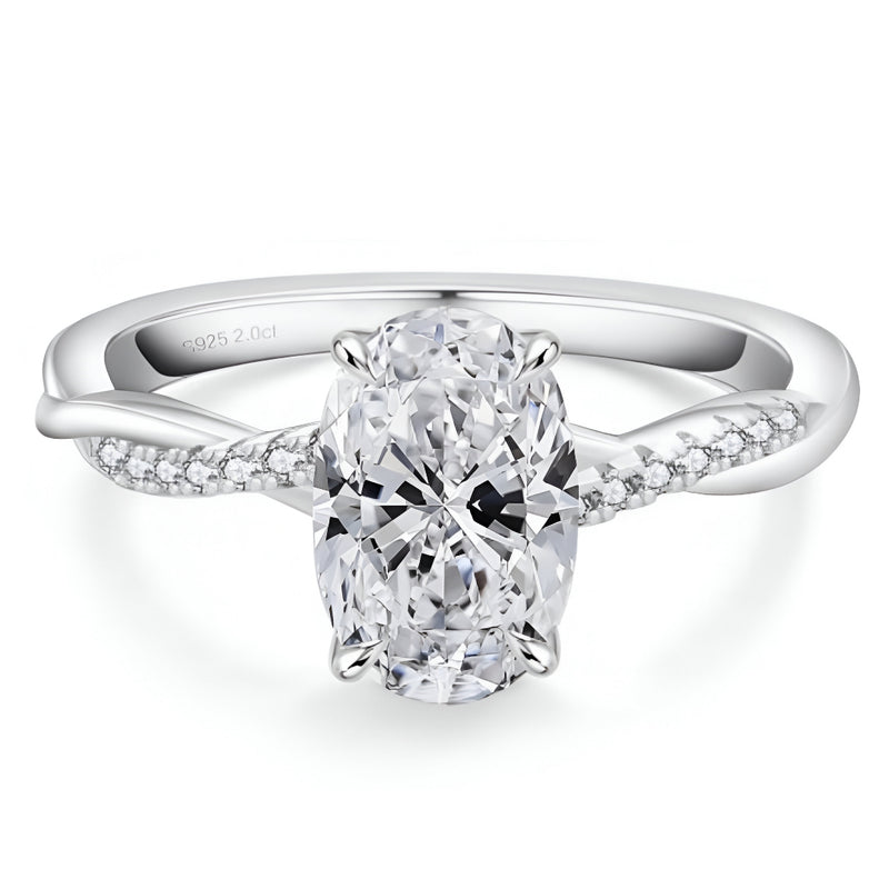 Bague Oval Cut Moissanite Ring S925