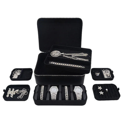LUXURY LEATHER JEWELRY BOX - DARK BLUE