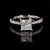 Bague de fiançailles princesse pavé diamant laboratoire 1 CT