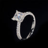 Bague de fiançailles princesse pavé diamant laboratoire 1 CT