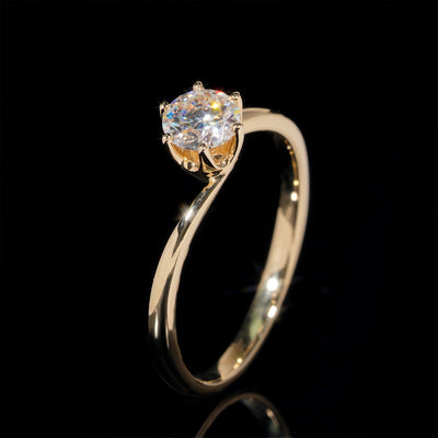 Bague de fiancailles solitaire diamant laboratoire 1CT