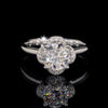Bague de fiançailles solitaire entouré diamant laboratoire 1 CT