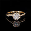 Bague de fiançailles solitaire entouré pavé diamant laboratoire 1 CT