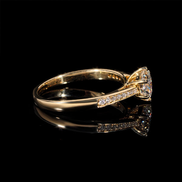 Bague Fiançailles Diamant De Labo 1 Carat Or Jaune 10k - Certifiée IGI VS1/E, Taille 7