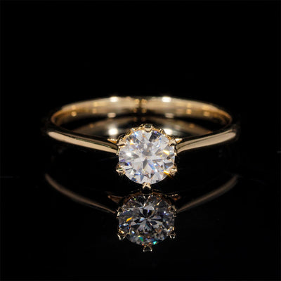Bague de mariage solitaire classique diamant laboratoire 1CT