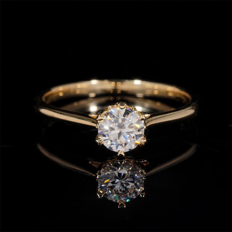 Bague de mariage solitaire classique diamant laboratoire 1CT