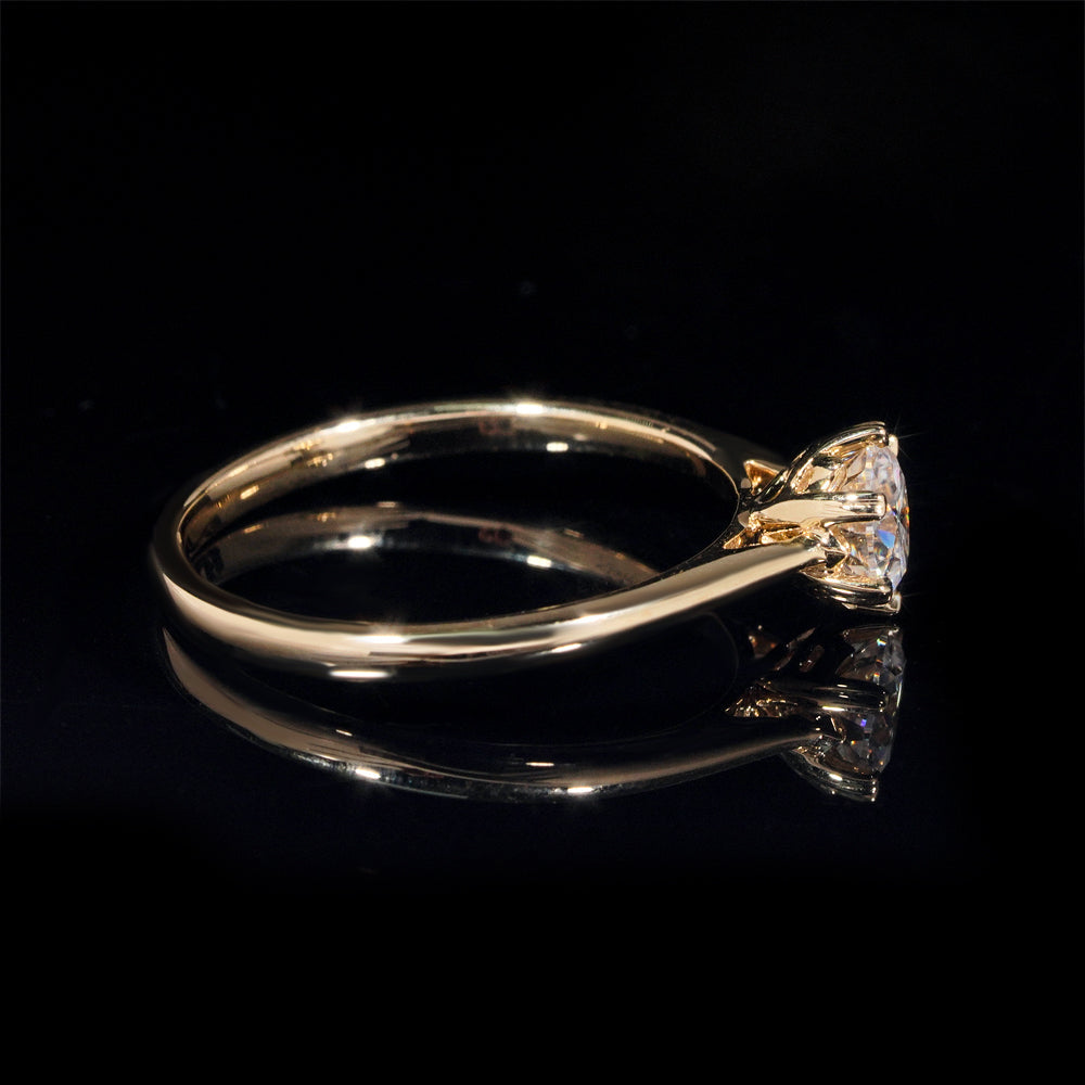 Bague de mariage solitaire classique diamant laboratoire 1CT