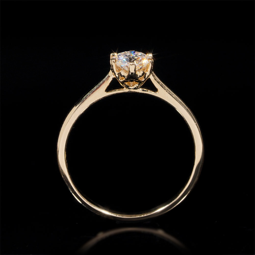Bague de mariage solitaire classique diamant laboratoire 1CT