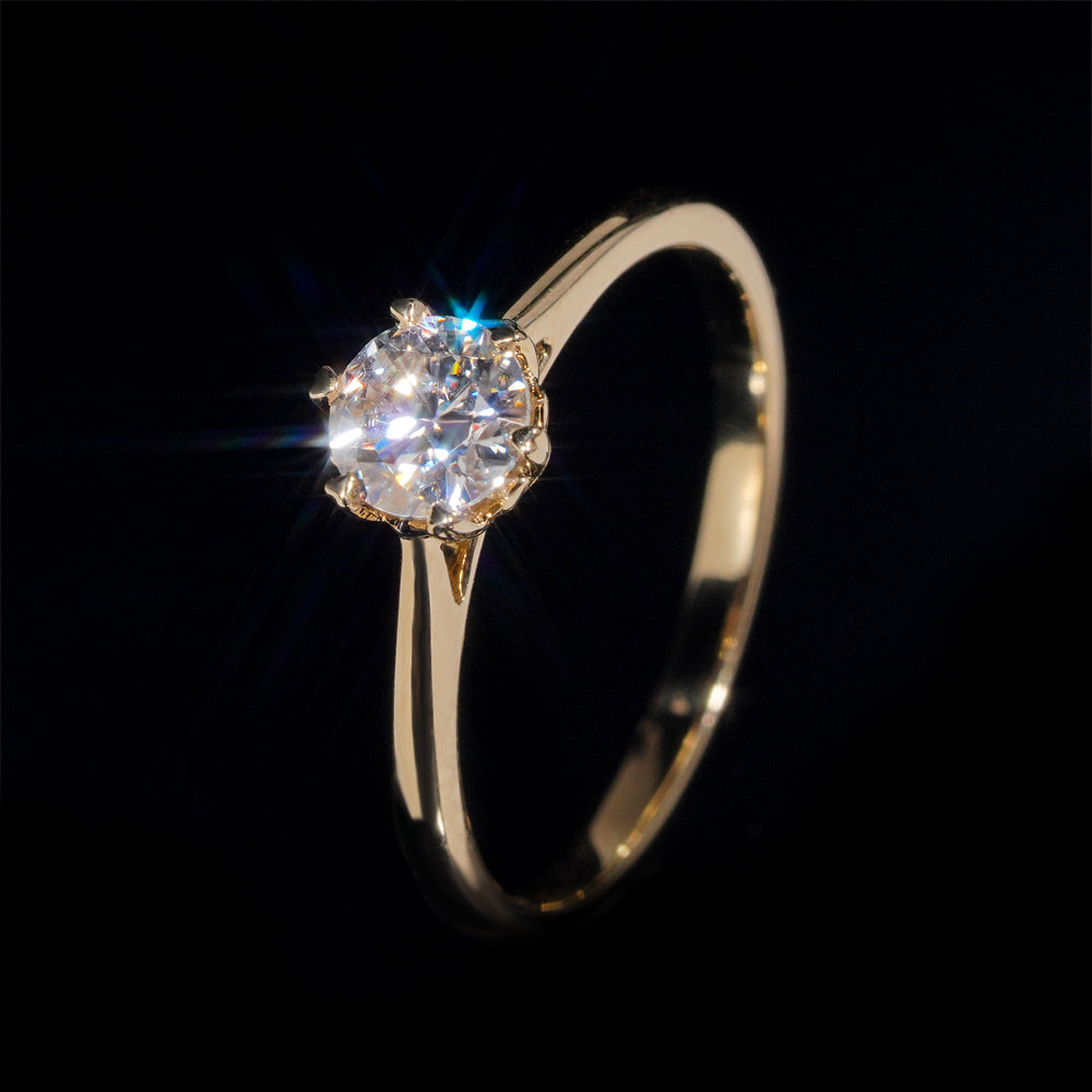 Bague de mariage solitaire classique diamant laboratoire 1CT