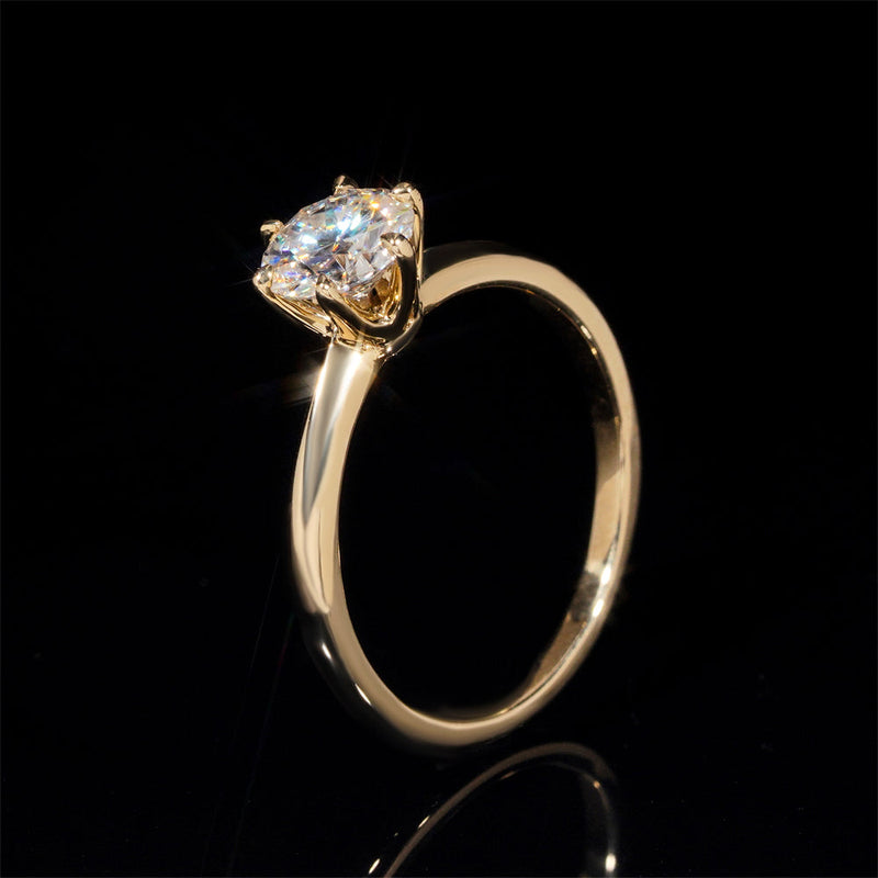 Bague de mariage solitaire diamant laboratoire 1CT