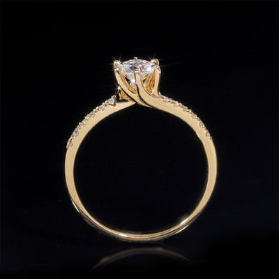 Bague de mariage solitaire pavé diamant laboratoire 1 CT