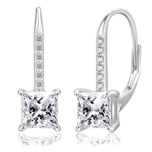 HinDaLi 3 Paires Boucles D’Oreilles Carrées En Argent 925 – Zirconium Brillant – Or – Clous Pour Femme, Homme, Enfant