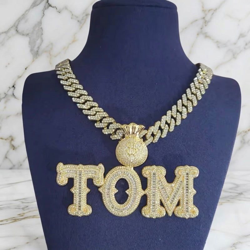 Collier Pendentif Prénom Diamant Personnalisé Money Bag Bijouterie Bijoux Diamant Emirice.com