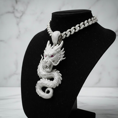 Pendentif dragon diamant moissanite