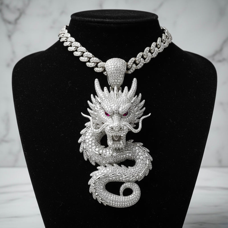 Pendentif dragon diamant moissanite - Emirice.com