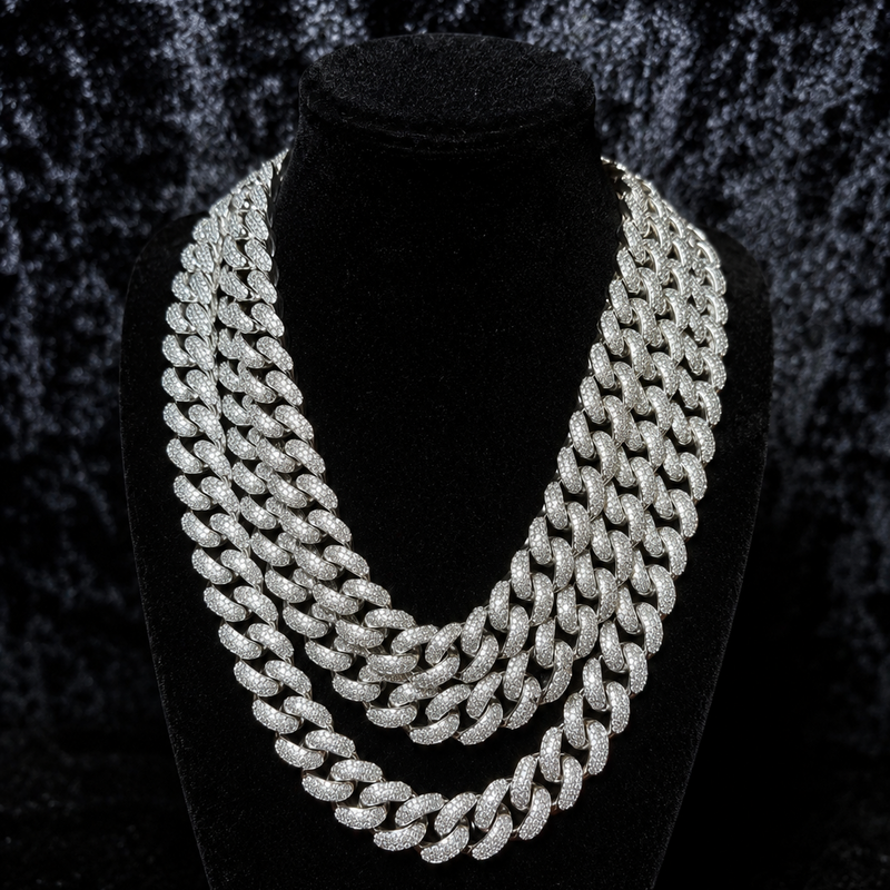 CHAINE CUBAINE- 18MM Bijouterie Bijoux Diamant Emirice.com