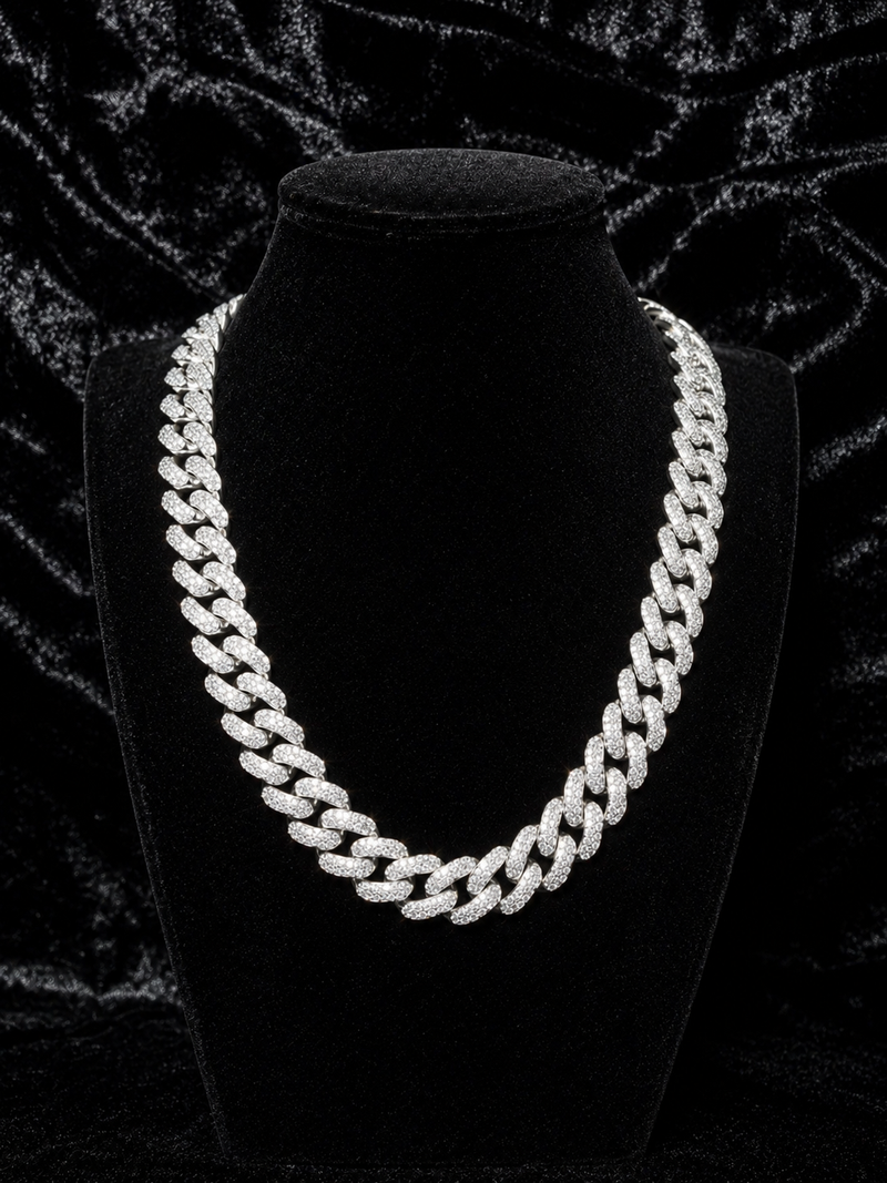 CHAINE CUBAINE- 18MM OR BLANC