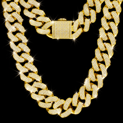 CHAINE CUBAINE- 18MM OR JAUNE Bijouterie Bijoux Diamant Emirice.com