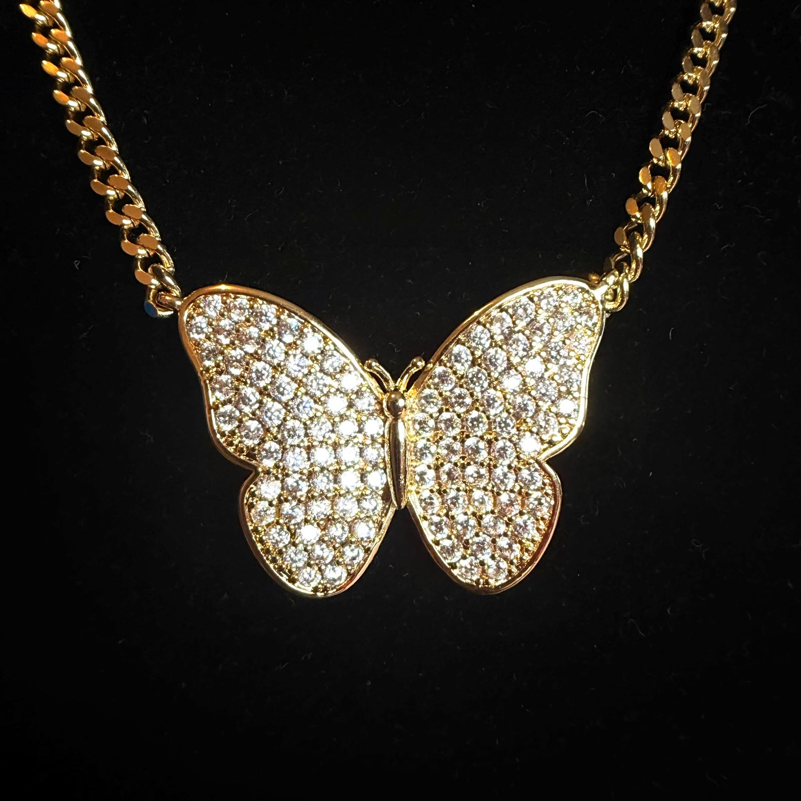 Collier papillon or jaune diamant - Emirice.com