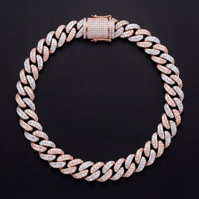 Chaîne Cubaine Bicolore 20 mm moissanite Homme - produit seul - Emir ICE