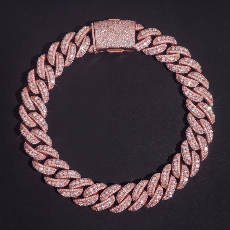 Chaîne Cubaine Lisse diamant de laboratoire Homme - porté par un homme - Emir ICE