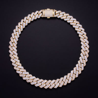 Chaîne Cubaine Miami 18 mm moissanite Femme - produit seul - Emir ICE