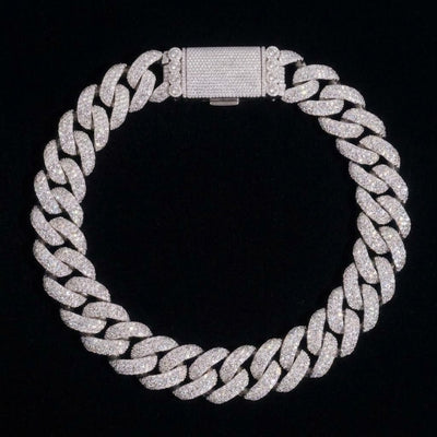 Chaîne Cubaine Miami 25 mm moissanite Homme - produit seul - Emir ICE