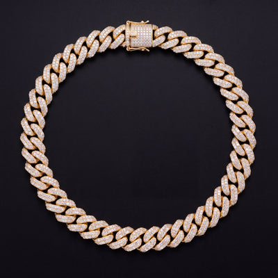Chaîne Cubaine Mosaïque 15 mm moissanite Homme - produit seul - Emir ICE