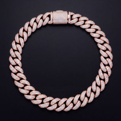 Chaîne Cubaine Mosaïque 23 mm moissanite Femme - produit seul - Emir ICE