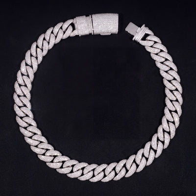 Chaîne Cubaine Mosaïque 23 mm moissanite Homme - produit seul - Emir ICE