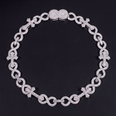 Chaîne Infinity Croix 15 mm diamant de laboratoire Femme - produit seul - Emir ICE