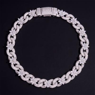 Chaîne Infinity Fleur 18 mm diamant naturel Homme - produit seul - Emir ICE