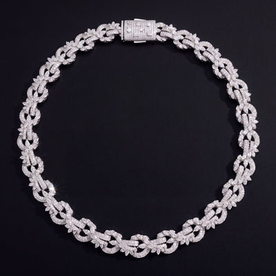 Chaîne Infinity Fleur 15 mm moissanite Femme - produit seul - Emir ICE