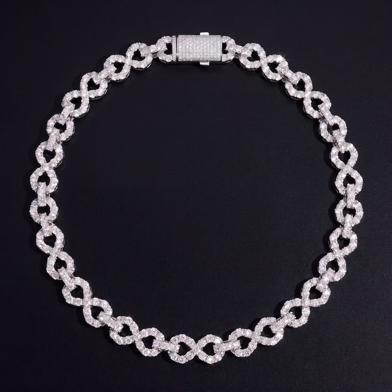 Chaîne Infinity Link 13 mm diamant naturel Homme - porté par un homme - Emir ICE