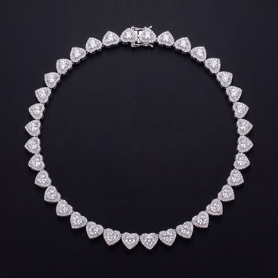 Chaîne Tennis Cœur 8 mm diamant de laboratoire Homme - produit seul - Emir ICE