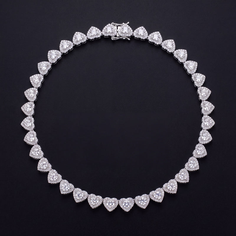 Chaîne Tennis Cœur 8 mm moissanite Homme - porté par un homme - Emir ICE