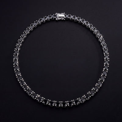 Chaîne Tennis Noire diamant de laboratoire Homme - produit seul - Emir ICE