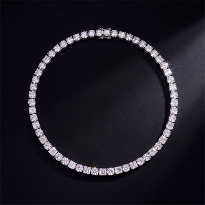 Chaîne Tennis Ronde et Baguette 5 mm diamant de laboratoire Femme - produit seul - Emir ICE