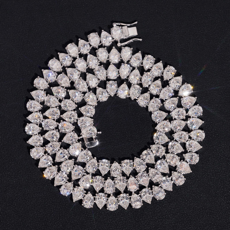Chaîne Tennis Taille Poire Serti Inversé diamant de laboratoire Femme - produit seul - Emir ICE