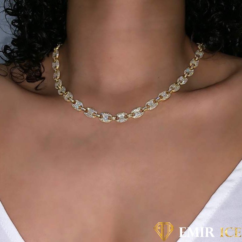 COLLIER GRAINE DE CAFÉ FEMME OR JAUNE - Emirice.com