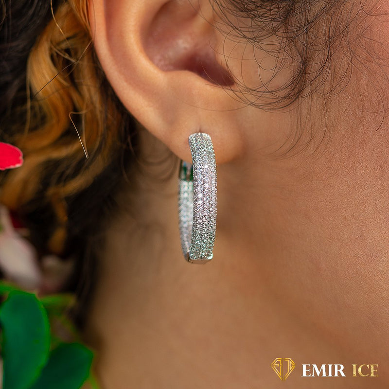 BOUCLE D'OREILLE "EMIR MARBELLA" | OR BLANC - Emirice.com