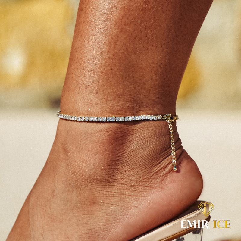 BRACELET CHAINE DE CHEVILLE TENNIS - Emirice.com