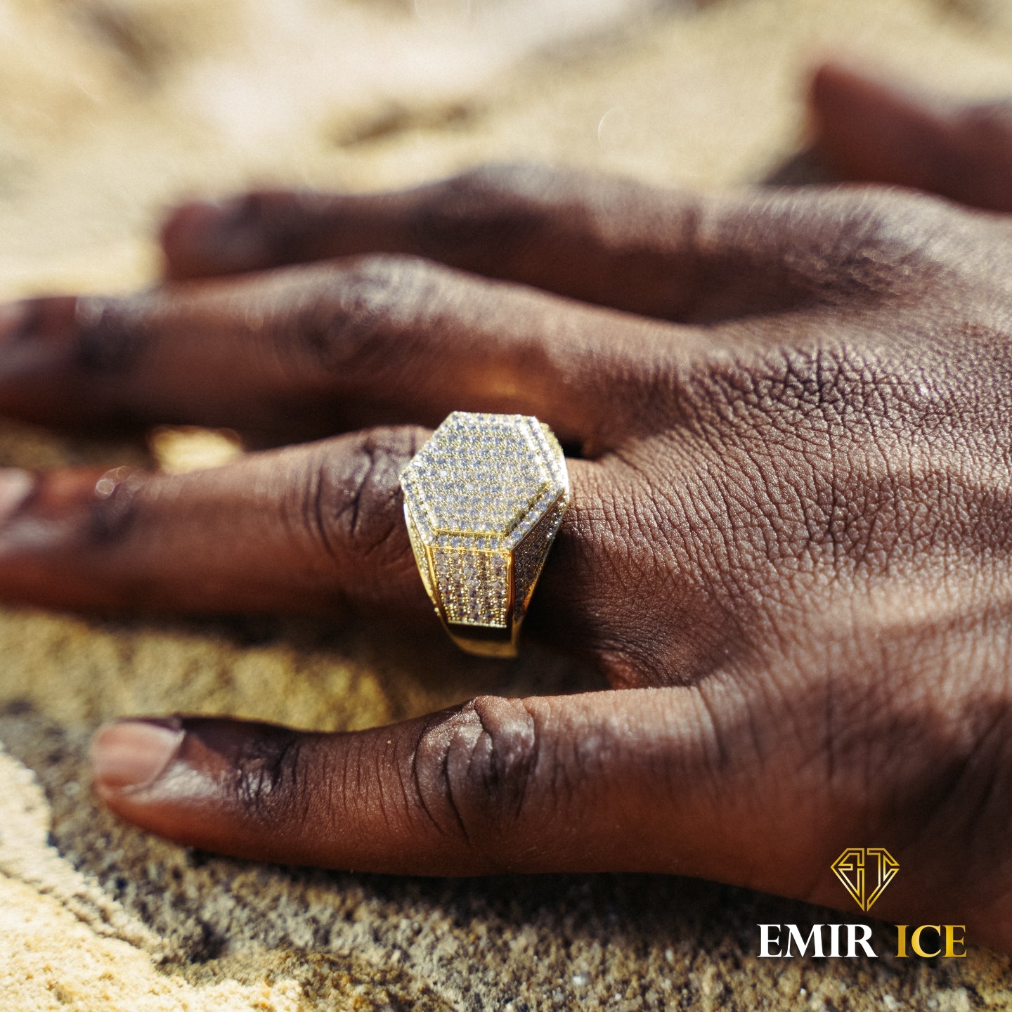 Bijoux hip hop en diamant plaqué or pour homme - Emir ICE